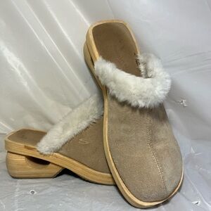 VTG 90’s Skechers Spirals Clogs Y2K Chunky Heel Platform Size 8 Wood Heel